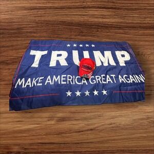 Trump 2024 Hat & Flag Set MAGA Keep America Great Patriotic‎ Political
